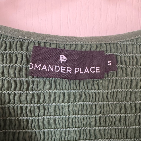 Small TUCKERNUCK Pomander Place Ceci Smocked Tiered Mini Dress Jaguar Green - Picture 3 of 4